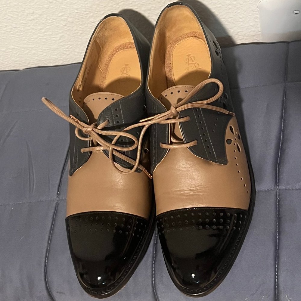 The Office of Angela Scott Mr. Ava Tri Color Mixed Leather Oxford